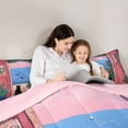 thumbnail image 5 of jejeloiu Coastal Black Cat 7 Pieces Bedding Comforter Set Kids,Colorful Oil Painting Full Bedding Set For Girl,Reversible, 5 of 7