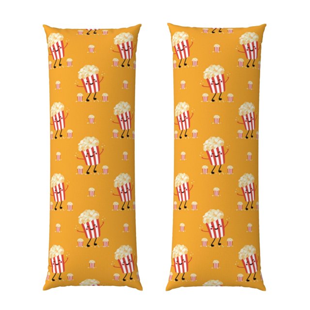 Fotbe Cute Popcorn Funda para Almohada Corporal con Diseño, Funda de Microfibra Ultrasuave de 20x54 Pulgadas, Ropa de Cama Elegante