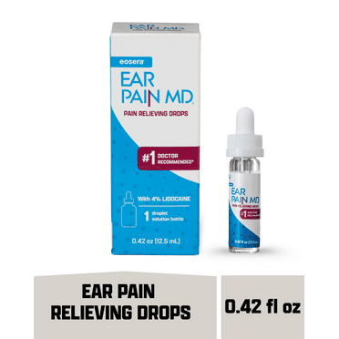Eosera EAR PAIN MD Max Strength Lidocaine, Pain Relieving Drops, 0.42 fl oz