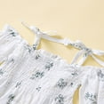 thumbnail image 4 of Barboteuse Bébé Imprimé Floral Manches 3/4 Design Attaches Doubles Bretelles Fermeture à Pression Mignonne Combinaison, 4 of 7