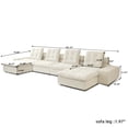 thumbnail image 6 of Sodrens 181" Modular Sectional Sofa Cloud Couch,U-Shaped Modern Frosted Velvet Sofa for Living Room,Apartment and Small Space,4-Seat Sofa with Two Ottomans,Beige, 6 of 11
