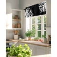 thumbnail image 3 of Rod Pocket Window Valances White Ocean Coral on Black Short Kitchen Curtains Abstract Marine Life Window Treatment Drapes for Bedroom Bathroom Living Room 42x18In,1 Panel, 3 of 7