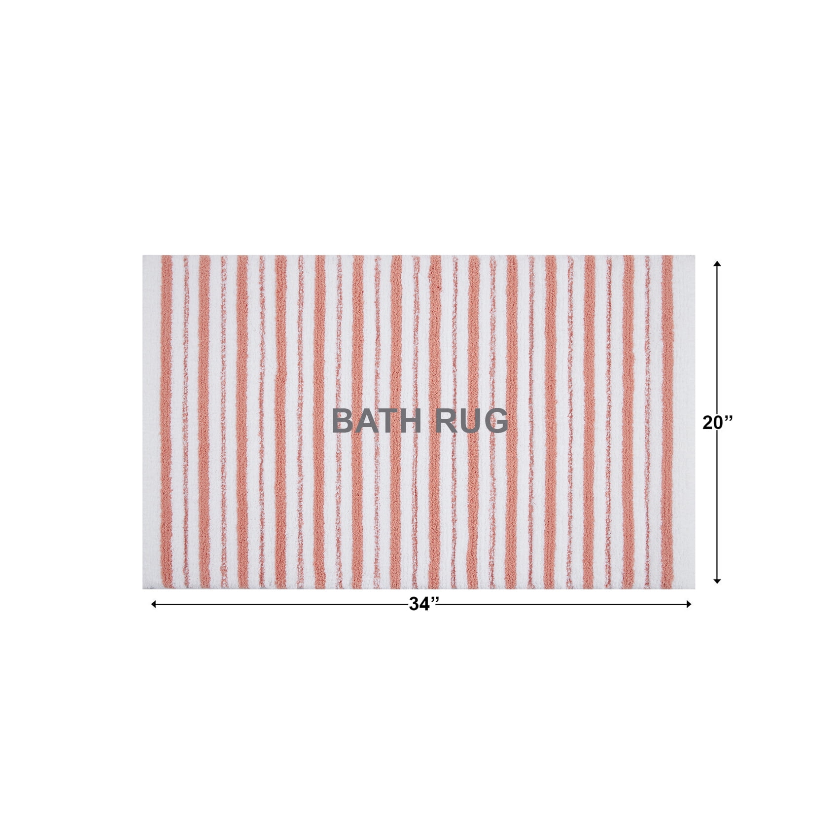Better Homes & Gardens Signature Soft Tufted Stripe Bath Rug, Old Rose & White, 20" x 34"