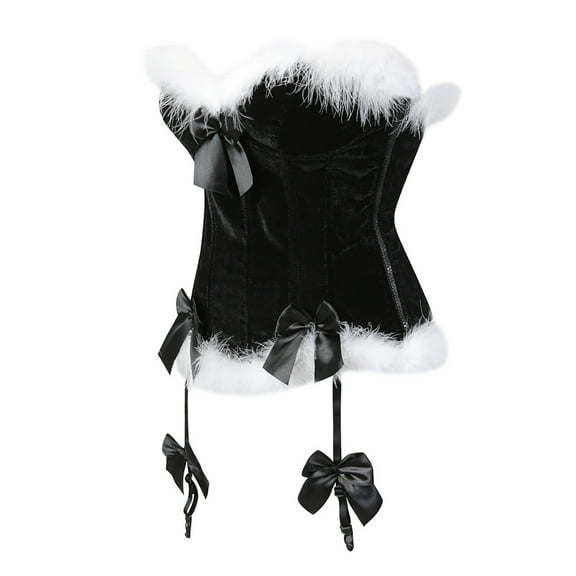 AOOCHASLIY Shapewear for Women Clearance Women's Court Corset Feather Velvet Christmas Bow Body Shaping Clothes Shapeware