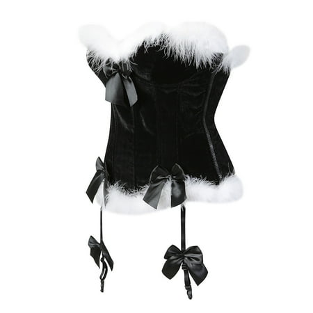 

EchfiProm 2022 Y2K Baggy Oversize Women s Court Corset Feather Velvet Christmas Bow Body Shaping Clothes Shapeware Valentine S Holiday Present