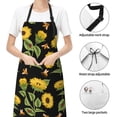 thumbnail image 4 of Kdxio Bees and Sunflowers Apron with Pockets Adjustable Kitchen Aprons for Men Women Waterproof Aprons for Cooking,Drawing,Crafting, Baking Household Cleaning, 4 of 8