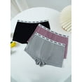 thumbnail image 5 of 3pcs Letter Graphic Contrast Tape Boxer Brief, 5 of 5