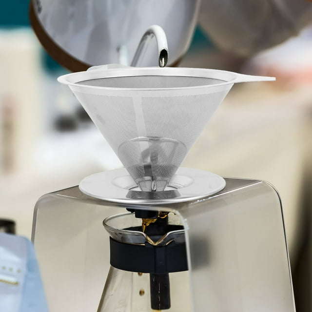 Heaveant Coffee Filter, Household Stainless Steel Coffee Filter Reusable Funnel Filter Drip Coffee Filter Cup