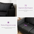 thumbnail image 3 of LAZZO 51" Modern Loveseat Sofa, 2-Seater Linen Fabric Couch for Bedroom & Office, Black, 3 of 7