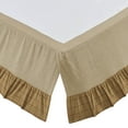 thumbnail image 4 of VHC Brands Connell Rustic Farmhouse Burlap Windowpane Plaid Ruffled King Bed Skirt Burgundy Tan 78x80x16, 4 of 4