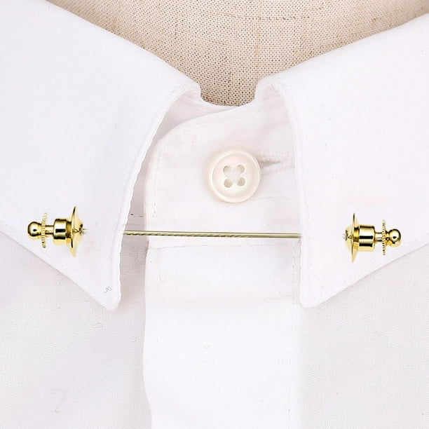 Pasador de de barra de cuello de camisa de moda para hombres de regalo Formal de accesorios de cobre Oro Hugo Clips para la barra del cuello de la camisa Bodega
