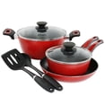 thumbnail image 1 of BATERIA DE COCINA GIBSON 7 PZS ROJA ALUMINIO ANTIADHERENTE CLAYBON, 1 of 3