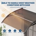 thumbnail image 4 of Senfot 40x40 Inch Outdoor Door Awning Canopy UV Rain Snow Sunlight Protection Brown, 4 of 7