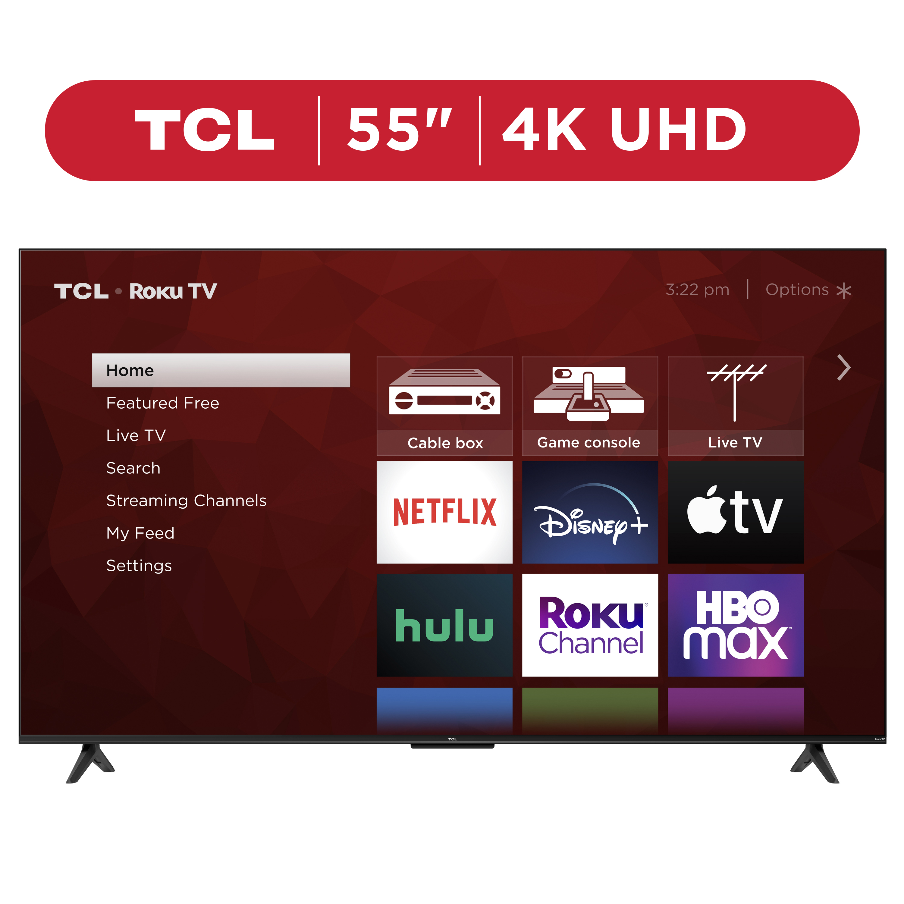 TCL 55” Class S4 Series 4K UHD HDR LED Smart Roku TV (Limited Edition) - 55S41BR