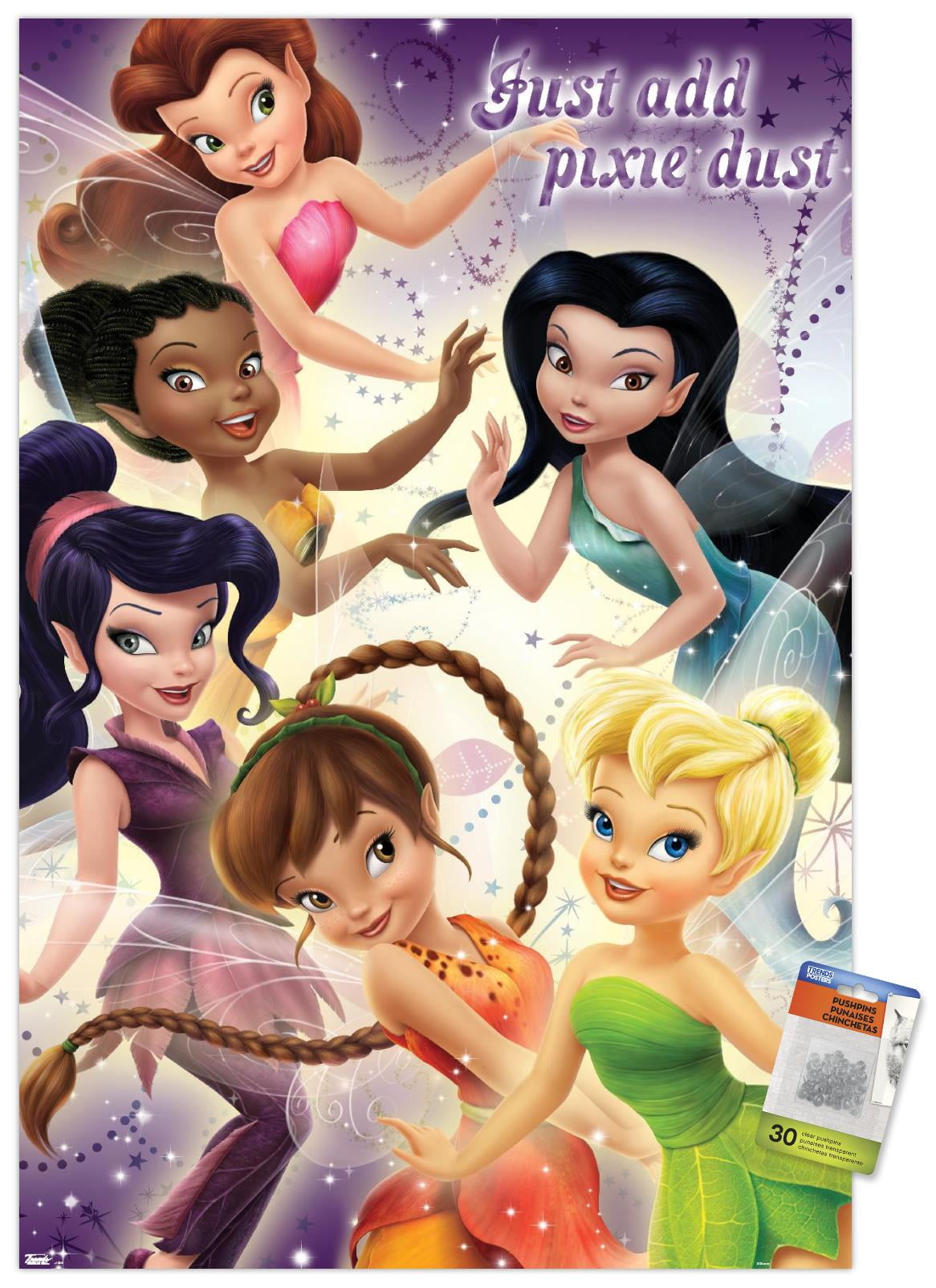 Disney Tinker Bell Fairies Wall Poster with Push Pins, 22.375" x 34