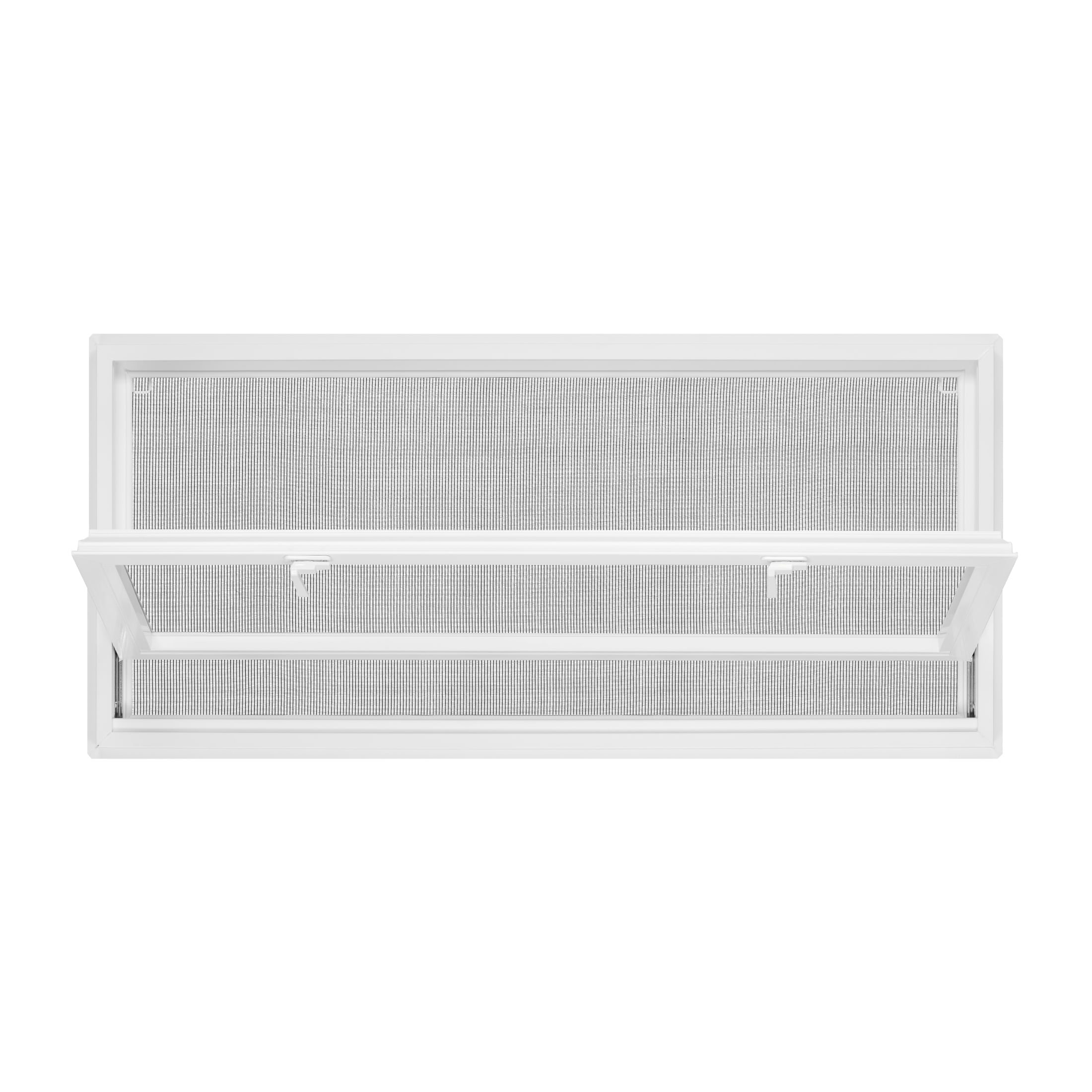46 in. x 20 in. White Vinyl Single-Pane Utility Hopper Window with Screen