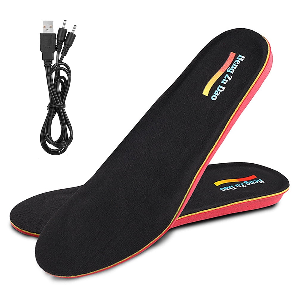 Tooarts Wireless Electric Heated Insole Foot Warmers Battery Powered Heated Insoles Winter Warm Shoe Insoles For Working Skiing Hiking Camping Red Eu4