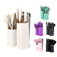 thumbnail image 2 of JUNWELL 19Pcs Silicone Non-stick Cookware Set Wooden Handle Cooking Spoon Spatula Kitchen Utensils Heat-resistant Kitchen Accessories High Carbon Steel Knives  High Hardness Chef‘s Knife, 2 of 6