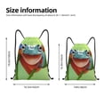 thumbnail image 2 of Xecao Flying Frog On Branch Pattern Sports Drawstring Backpack - String Swim Gym Bag with Wet Proof Pocket for Women&Men-Medium, 2 of 6