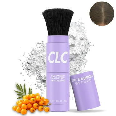CLC Dry Shampoo Powder Brush - Ideal for Oily Hair - Convenient for On-the-Go Use - Non Toxic Powder Dry Shampoo with Brush for Volume -Talc and Paraben Free - Non Aerosol Dry Shampoo Gift for Women