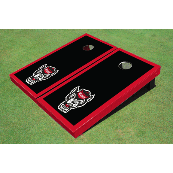 NC State University Red Matching Border Cornhole Boards