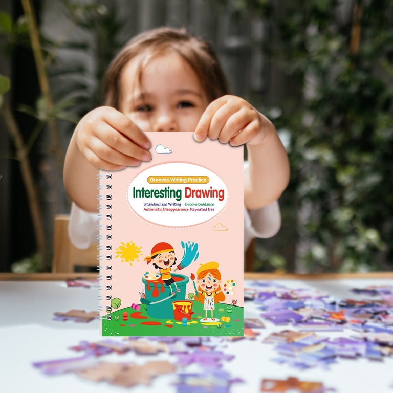 Kit Tracetrek - 4 Cahiers D'écriture Réutilisables + Stylo Magique Pour Apprendre à Tracer (3-8 Ans)