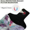 thumbnail image 3 of Haosy Violet Red Floral Stained Glass Golf Mallet Putter Cover Strong Magnetic Leather Golf Club Headcover Closure, 3 of 7
