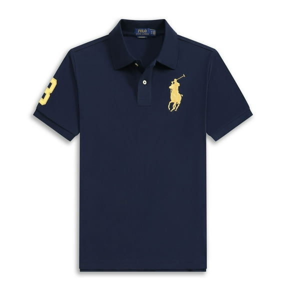 polo à Manches Courtes pour Hommes, Coupe Ample, Grande Taille, Col à Revers, Couleur Unie, Pur Coton, polo Brodé avec Grand logo de Cheval