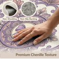 thumbnail image 6 of ODIKA 8'x10' Washable Area Rug Purple Blooms Delicate Motif Surrounded Botanical Tasseled Beige for Dining Room, Large Office, Lounge, Non-Slip Chair-Friendly Mat, 6 of 7