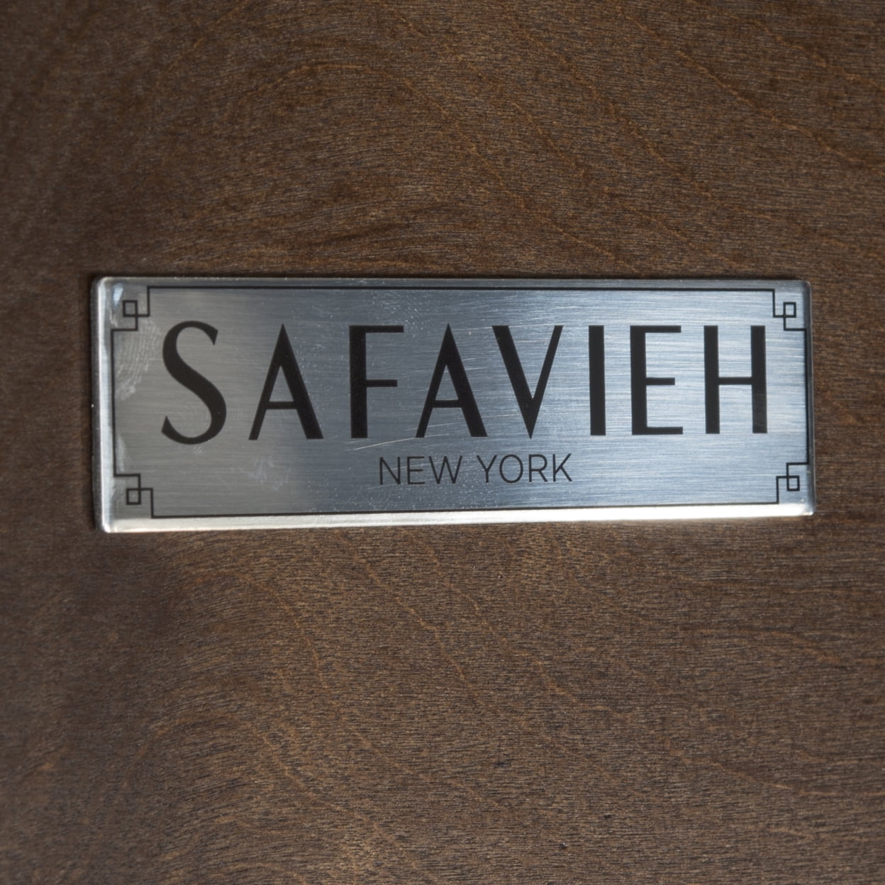 SAFAVIEH Julian Faux Ostrich Tray Ottoman/Coffee Table, Creme/Gold