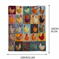 SLYNSHome Chicken Blanket Village Hen Printed Throw Blanket Warm Soft Plush Winter Rooster Blanket Farm Gifts for Sofa Bed Couch - 51x59 inch