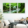 thumbnail image 3 of IDEA4WALL 3 Piece Framed Canvas Wall Art for Living Room, Bedroom Waterfall in Deep Forest of Croatia Canvas Prints for Modern Home Decoration Ready to Hang, 3 of 4