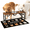 Brown-3Bowls, variant on Adjustable Elevated Dog Bowls Stand with 2 Stainless Steel 58oz Bowls for Neck & Digestion Health