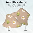 thumbnail image 3 of Vsdgher Egg and Avocado Print Bucket Hat for Men&Women Bucket Hat Reversible Summer Double-Side-Wear Travel Gardening, Beach, Camping, Hiking, Fishing Cap, 3 of 5