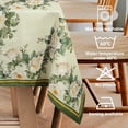 thumbnail image 5 of Green Flower Tablecloth Waterproof, Spring Table Cloth Rectangle, Stain Resistant Fabric Table Cloths for Kitchen Table Party Picnic Dinner Decor (60 x 84 Inch), 5 of 6