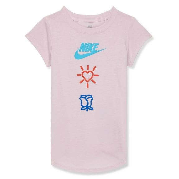 Nike Girl's Love Icon Stack Tee (Little Kids) Pink Foam 5 Little Kid