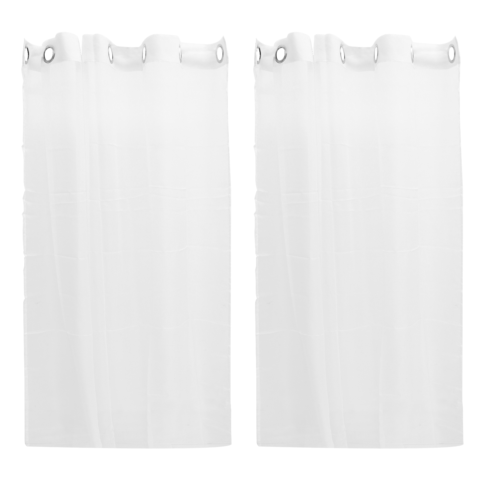 2pcs White Sheer Curtains for Living Room Window Curtains Bedroom Long Curtain