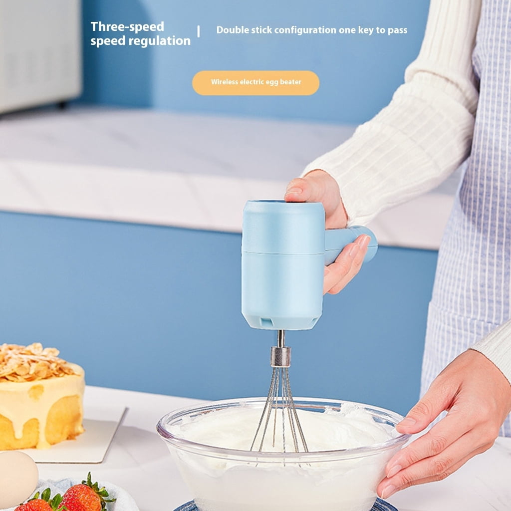 Compact Hand Mixer With 2 Whisks 800mAh Rechargeable Battery Eggs Beater Easy Storage For Home Baking And CookingW1re1essDouble Head Electric Hand Mixer Eggs Beater For Baking Cake Cream Pastry