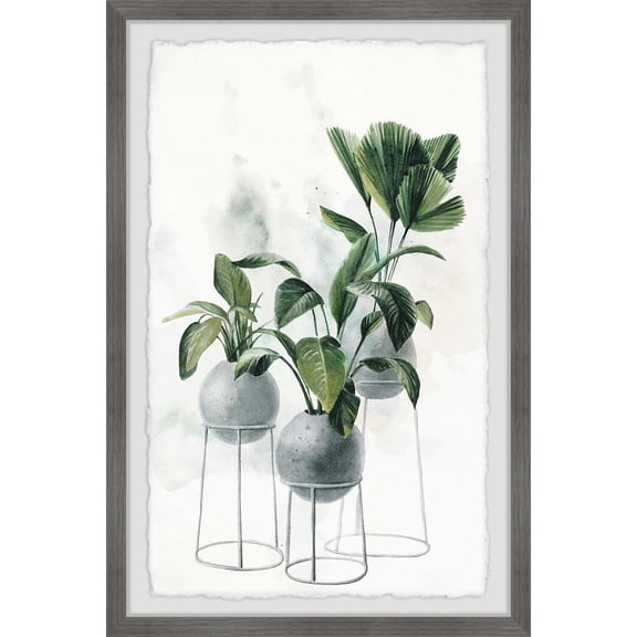 Marmont Hill Ceramic Plant Pots II Framed Painting Print-Size:12" x 18"