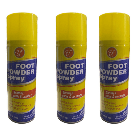 Foot powder spray soothes, cools & comforts help control wetness, fights odor all day 4.8oz each