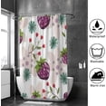 thumbnail image 4 of FREEAMG Bath Curtains Shower Curtain Strawberry Berries Flowers Bathroom Waterproof Machine Washable 72x72 inch, 4 of 6