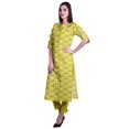 thumbnail image 3 of Moomaya Womens 2-Piece Cotton Printed Kurta With Pants Indian Ethnic Suit Dress, 3 of 7