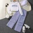 thumbnail image 5 of Kogui Kids Flare Leg Pants Set Girls Clothes Back to School Outfits Print Sweatsuit with Leggings Kids Sweatpants Set Size 9-10 (Light Purple,9-10 Years), 5 of 9