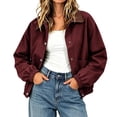 thumbnail image 2 of IUYRTFE Women Relaxed Fit Snap Button Jacket with Pockets for Casual Daily Wear, 2 of 6