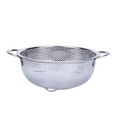 thumbnail image 3 of Coladores de acero inoxidable con mango, colador perforado para cocina, pasta, verduras, arroz, frutas y alimentos., 3 of 4