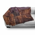 thumbnail image 3 of Canyon Soft Flannel Fleece Blanket, View of Deep Canyon with Different Scaled Length Red Rocks Discovery Artwork Theme, Cozy Plush for Indoor and Outdoor Use, 70" x 90", Brown Blue, by Ambesonne, 3 of 6