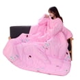 thumbnail image 1 of YATLTE Sherpa Blanket, Wearable Fleece Blanket with Sleeves & Foot Pocket for Adult Women Men, Fleece Wearable Blanket Sleeved Throw Wrap, Hug Sleep Pod Snuggle Blanket Robe, Cozy Ideas Wife Mom, 1 of 3