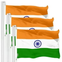 G128 – 3 Pack: India (Indian) Flag | 3x5 feet | Printed 150D – Indoor/Outdoor, Vibrant Colors, Brass Grommets, Quality Polyester, Much Thicker More Durable Than 100D 75D Polyester