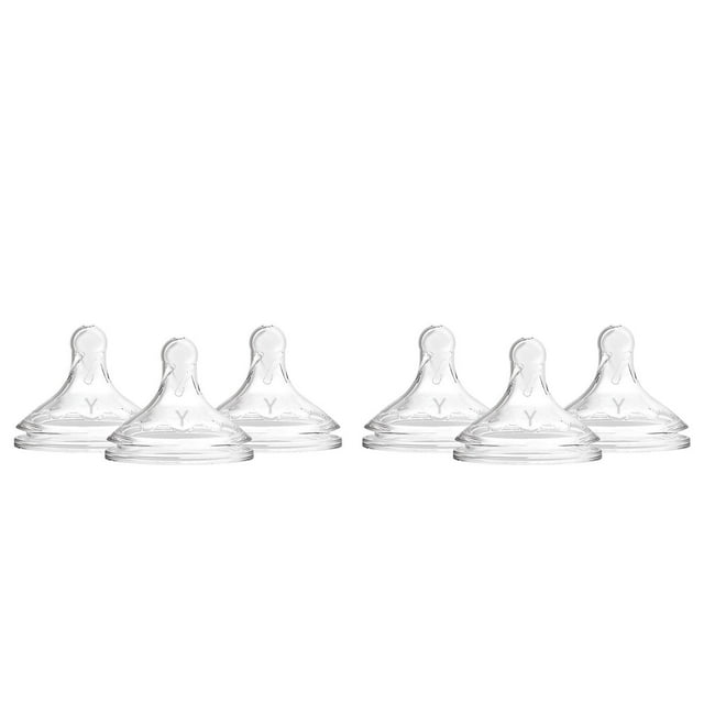 Dr. Brown's Natural Flow Options+ Wide-Neck Bottle Nipple, Level Y Cut, 9m+, 6 Pack