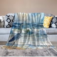 thumbnail image 6 of Throw Blanket Watercolor Painting Blue Heron Beach Sea Wave Plush And Warm Fleece Blanket Vintage Blue Heron Oil Painting Flannel Blanket for Bed Sofa Couch for Adults Teens Kids 50"x60", 6 of 8
